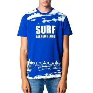 Bikkenbergs NWT NAVY PRINTED CREWNECK SURF T-SHIRT
